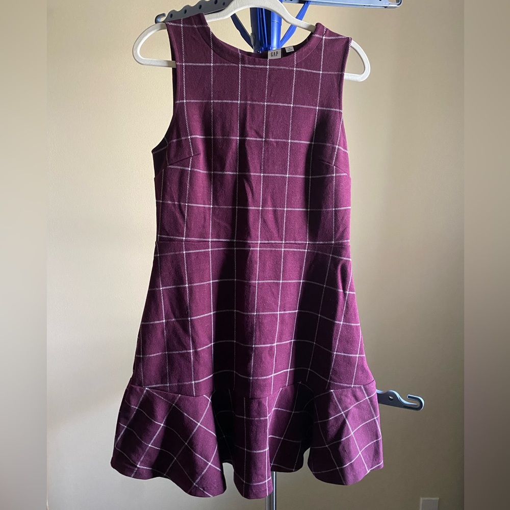 NWT Gap Ruffle Hem Plaid Dress